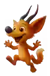 Deer running happily